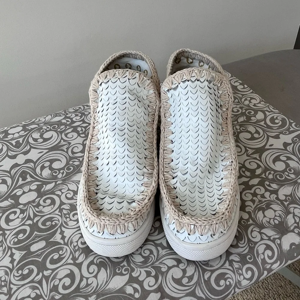 Mou Special Leather White Summer Eskimo Sneakers - Picture 5 of 7